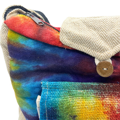 Hemp & Cotton Tie Die Study Bag with Front Pocket - Cosmic Serenity Shop