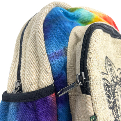 Tie Dye Hemp Medium Backpack - 7 Chakra - Cosmic Serenity Shop