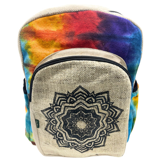 Tie Dye Hemp Large Backpack - Mandala - Cosmic Serenity Shop