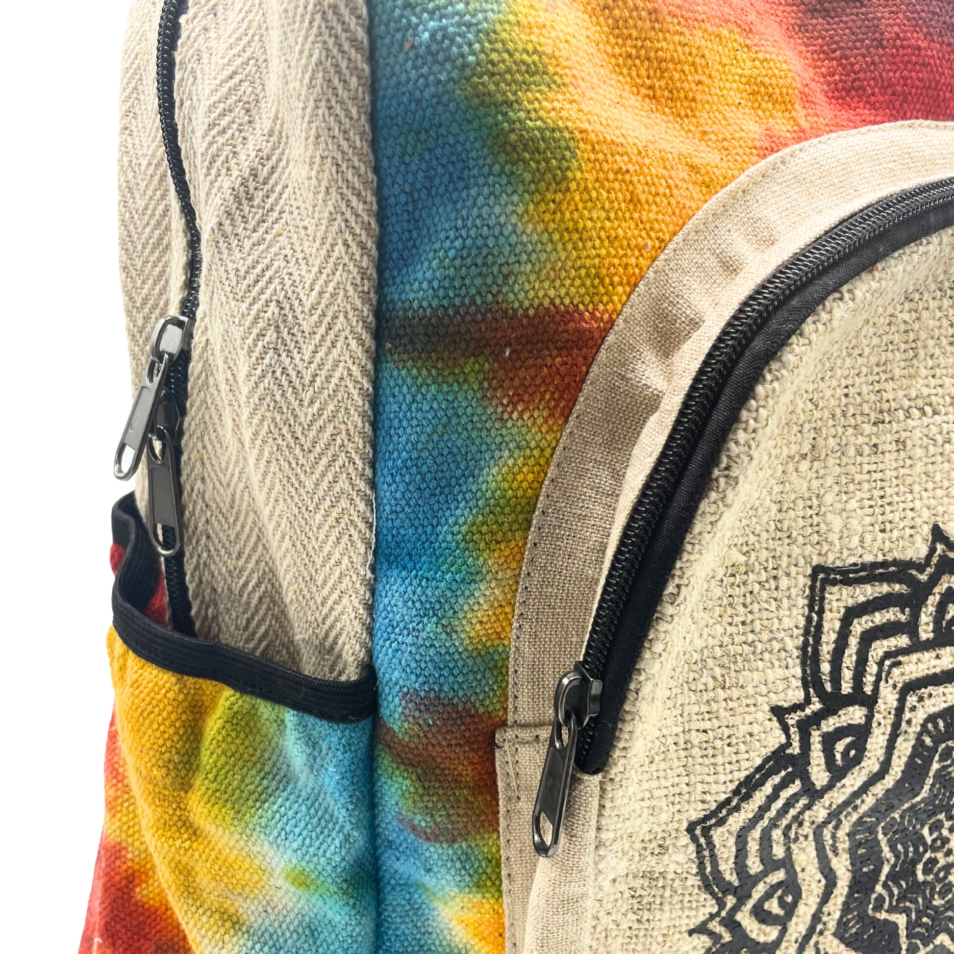 Tie Dye Hemp Large Backpack - Mandala - Cosmic Serenity Shop