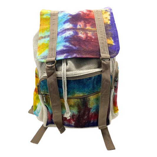 Tie Dye Hemp Large Square Backpack - Cosmic Serenity Shop