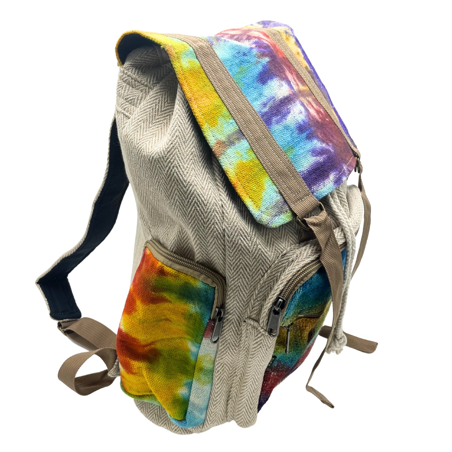 Tie Dye Hemp Large Square Backpack - Cosmic Serenity Shop