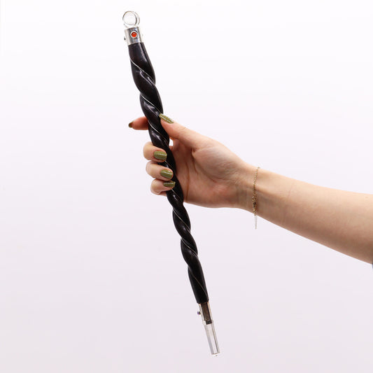 Extra Large Twisted Wood and Rock Quartz Wand - Cosmic Serenity Shop