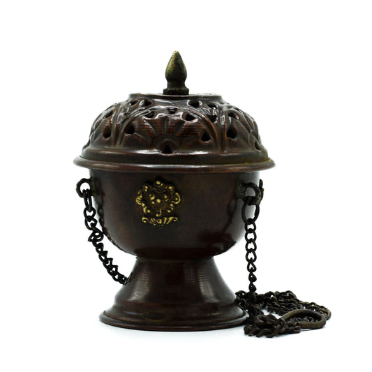 Copper Tibetan Incense Burner - Classic Hanging - Cosmic Serenity Shop