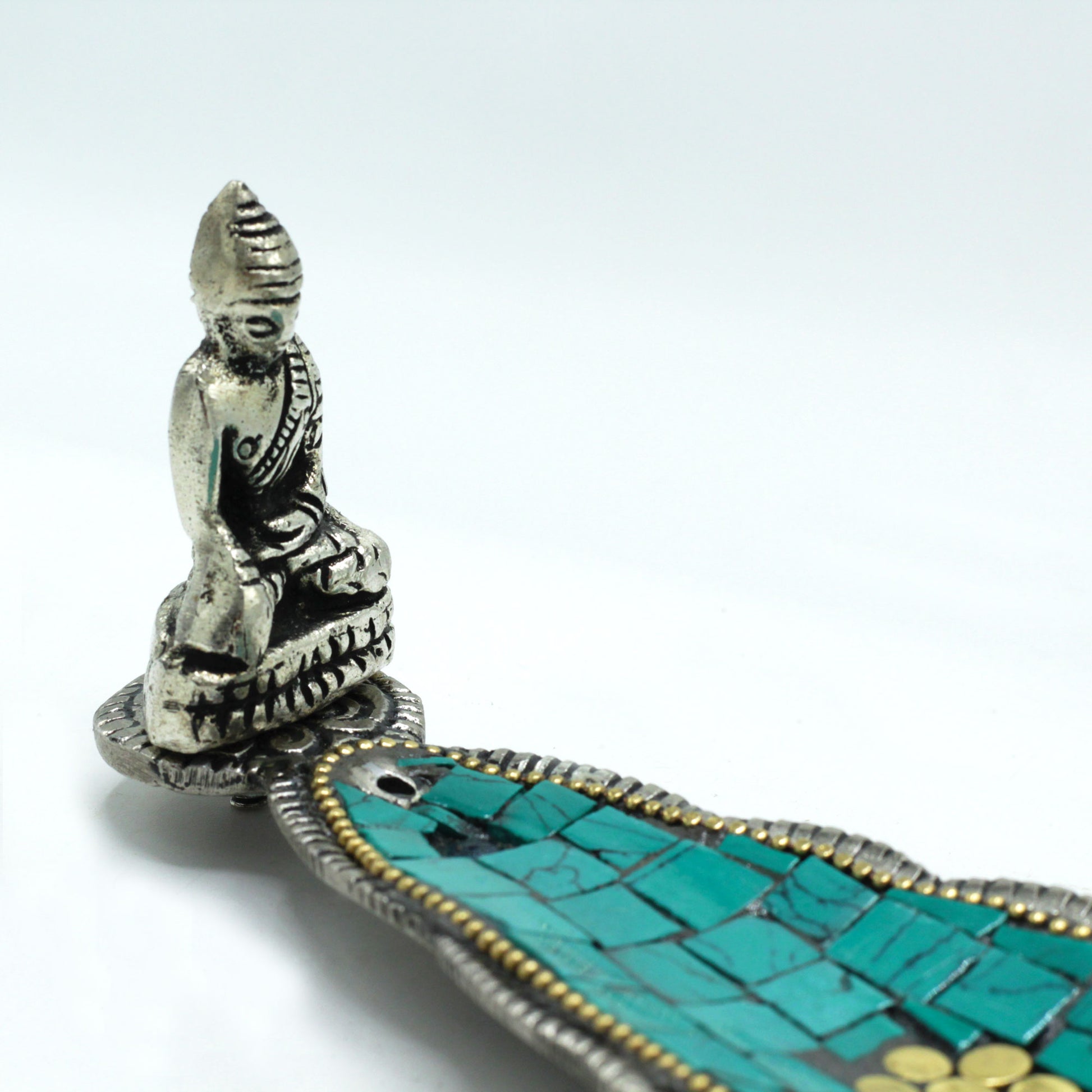 Buddha Long Leaf Tibetan Decor Incense Holder - Cosmic Serenity Shop