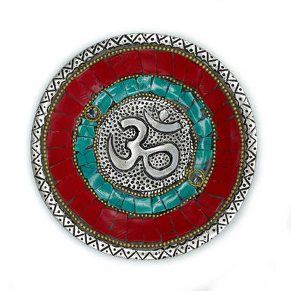 Om Plate Tibetan Decor Cone & Stick Incense Holder - Cosmic Serenity Shop