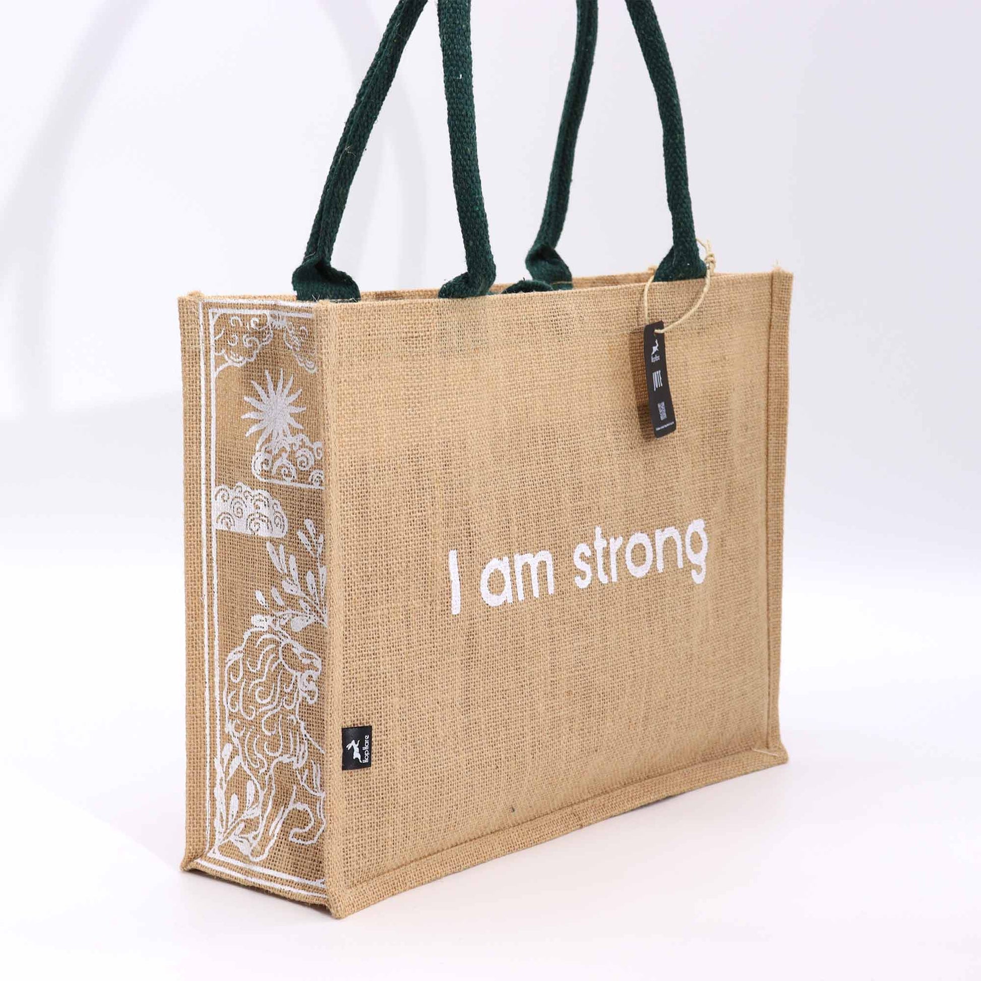 Hop Hare Jute Big Bag - I am Strong - Cosmic Serenity Shop