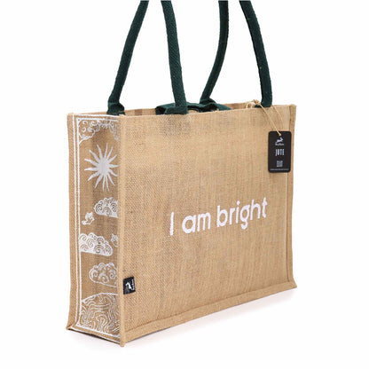 Hop Hare Jute Big Bag - I am Bright - Cosmic Serenity Shop