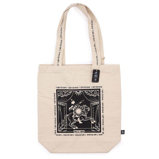 Hop Hare Tarot Tote Bag - I am Brave - Cosmic Serenity Shop