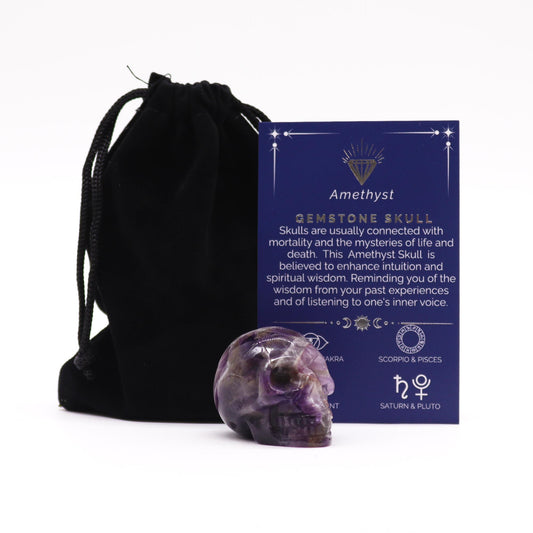 Gemstone Small Skull - Amethyst - Cosmic Serenity Shop