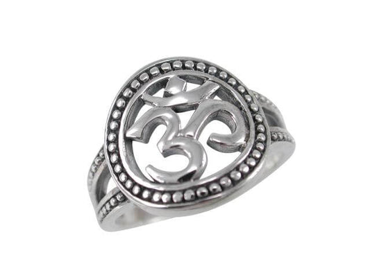 925 Sterling Silver Ohm Aum Om Mantra Hindu Buddhism Brahman Ring - CosmicSerenityShop.com