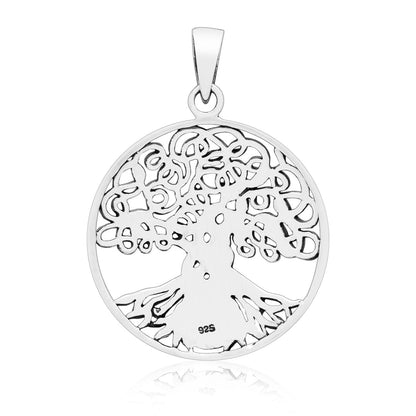 925 Sterling Silver Viking Yggdrasil Pendant with Yin Yang - CosmicSerenityShop.com