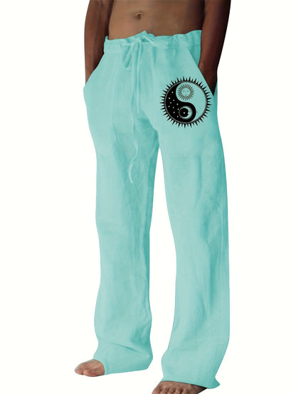 Men's Yin Yang Casual Cotton Pants - Cosmic Serenity Shop