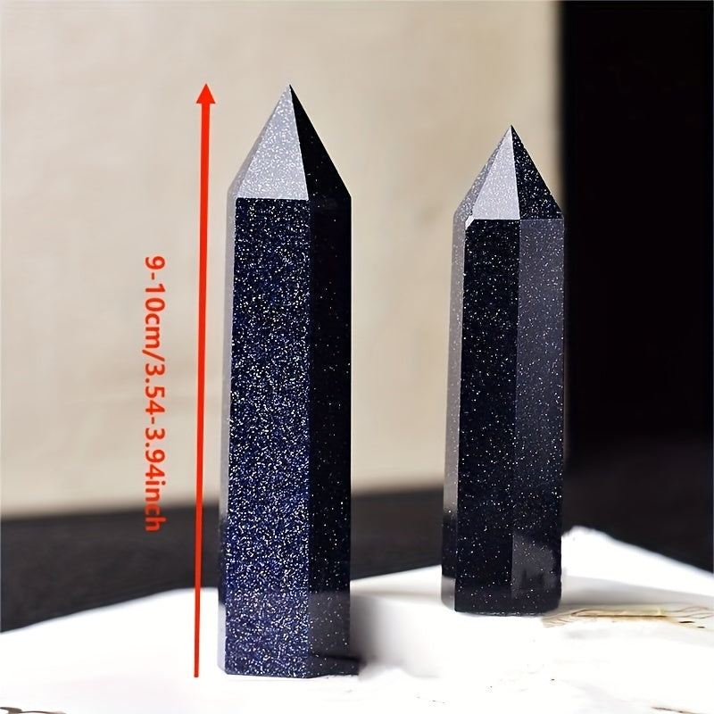 Blue Sandstone Point Crystal Tower Obelisk - Cosmic Serenity Shop