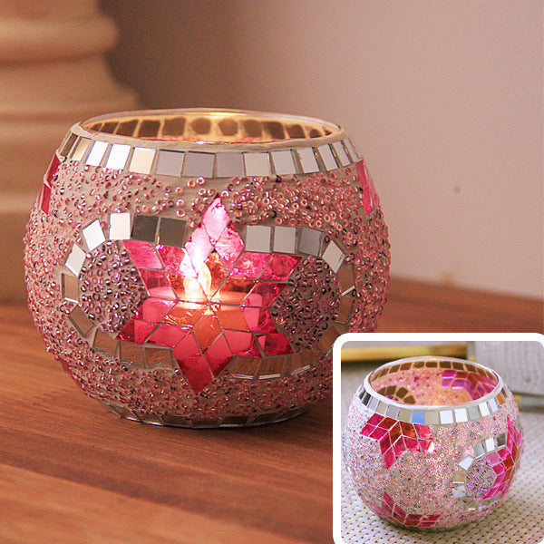 Mosaic Glass Candle Holder, Cosmic Serenity Shop