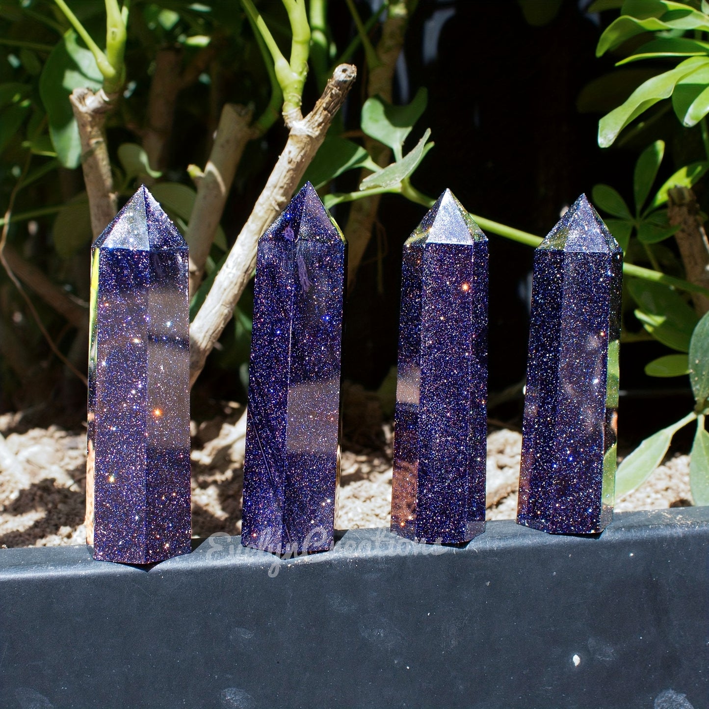 Blue Sandstone Point Crystal Tower Obelisk