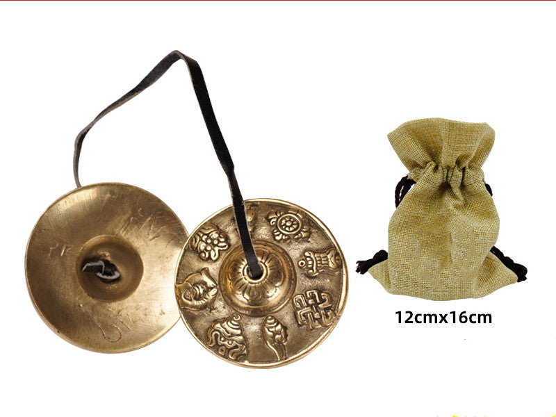Pure Copper Tingsha Cymbals, 12 cm x 16 cm