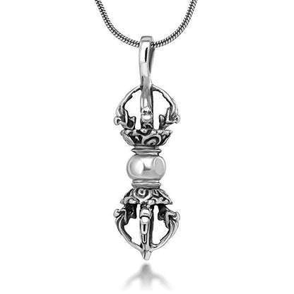 925 Sterling Silver Tibetan Buddhist Vajra Dorje Phurba Pendant - CosmicSerenityShop.com