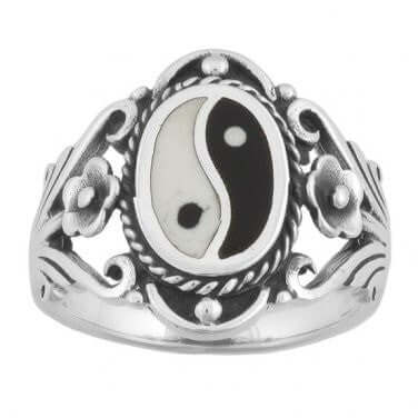 925 Sterling Silver Men's Fancy Yin Yang Ring - CosmicSerenityShop.com