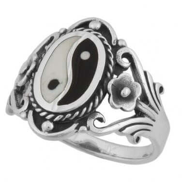 925 Sterling Silver Men's Fancy Yin Yang Ring - CosmicSerenityShop.com