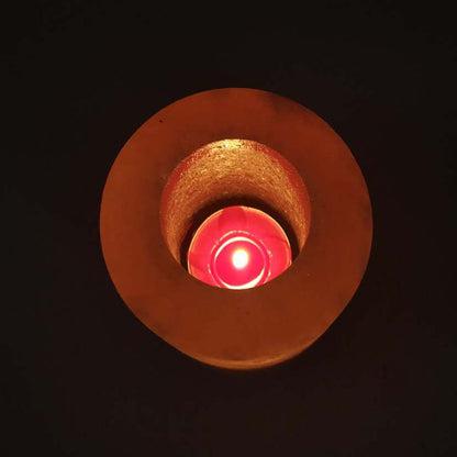 Himalayan Rose Salt Lamp Candle Holder, Cosmic Serenity Shop
