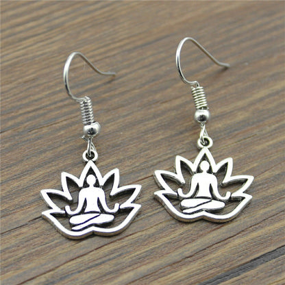 Lotus Meditating Buddha Earrings