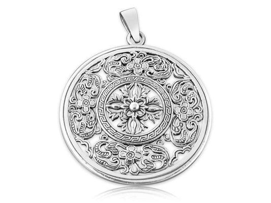 925 Sterling Silver Double Dorje Tibetan Pendant - CosmicSerenityShop.com
