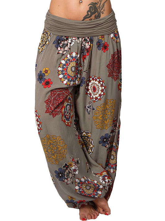 Women's Bohemian Chic Floral Harem Pants - Cosmic Serenity Shop