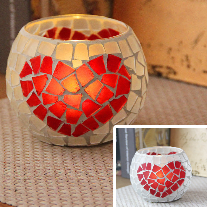 Mosaic Glass Candle Holder, Cosmic Serenity Shop