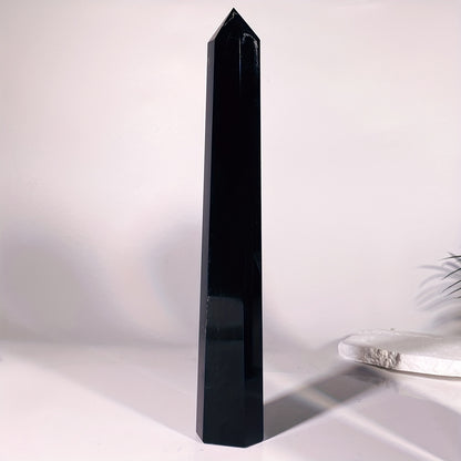 Natural Black Obsidian Hexagonal Tower - Cosmic Serenity Shop_0