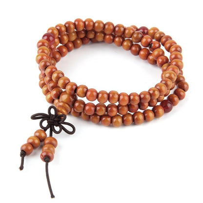 Natural Sandalwood Buddhist Mala Beads 108 6mm - Cosmic Serenity Shop