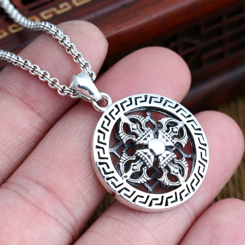 Antique Thai Silver Vajra Pendant