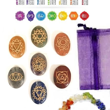 7 Chakra Lotus Petal Crystal Set, Cosmic Serenity Shop