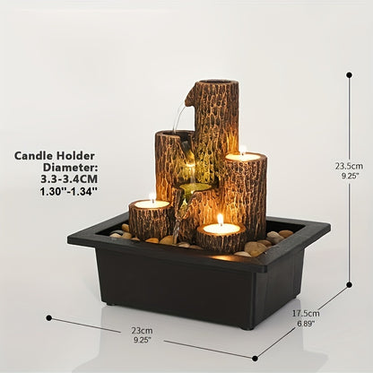 3 Tier Tabletop Water Fountain Candle Holder
