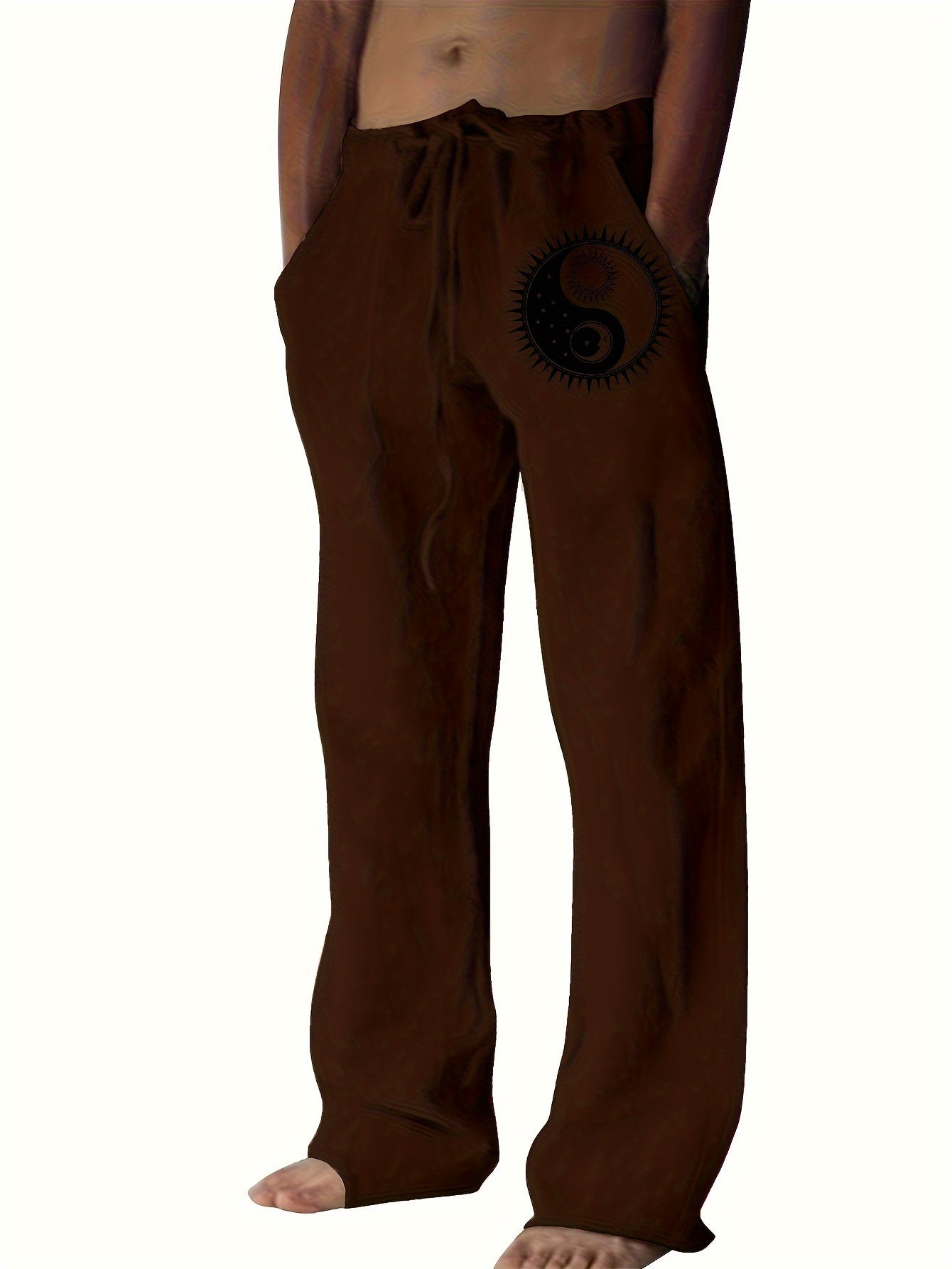 Men's Yin Yang Casual Cotton Pants - Cosmic Serenity Shop