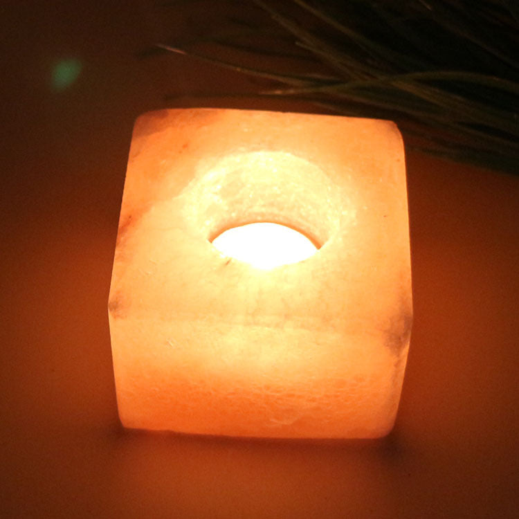 Himalayan Rose Salt Lamp Candle Holder, Cosmic Serenity Shop