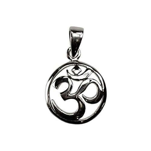 925 Sterling Silver Hindu Om Ohm Aum Buddhism Round Charm Pendant - CosmicSerenityShop.com
