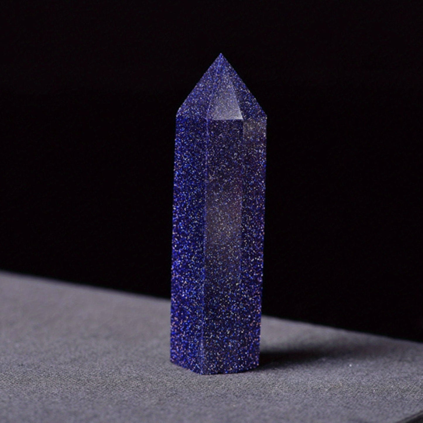 Blue Sandstone Point Crystal Tower Obelisk - Cosmic Serenity Shop