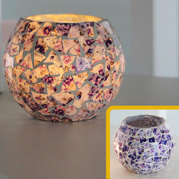 Mosaic Glass Candle Holder, Cosmic Serenity Shop