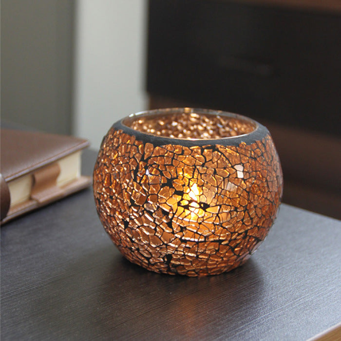 Mosaic Glass Candle Holder, Cosmic Serenity Shop