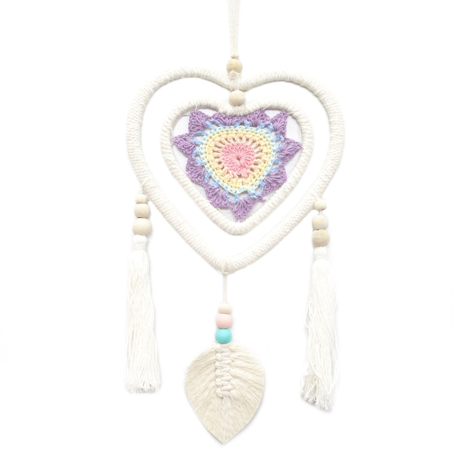 Bali Dream Catcher - Medium Multi Heart in Heart - Cosmic Serenity Shop