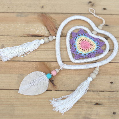 Bali Dream Catcher - Medium Multi Heart in Heart - Cosmic Serenity Shop