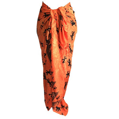 Bali Gecko Sarongs - Orange - Cosmic Serenity Shop