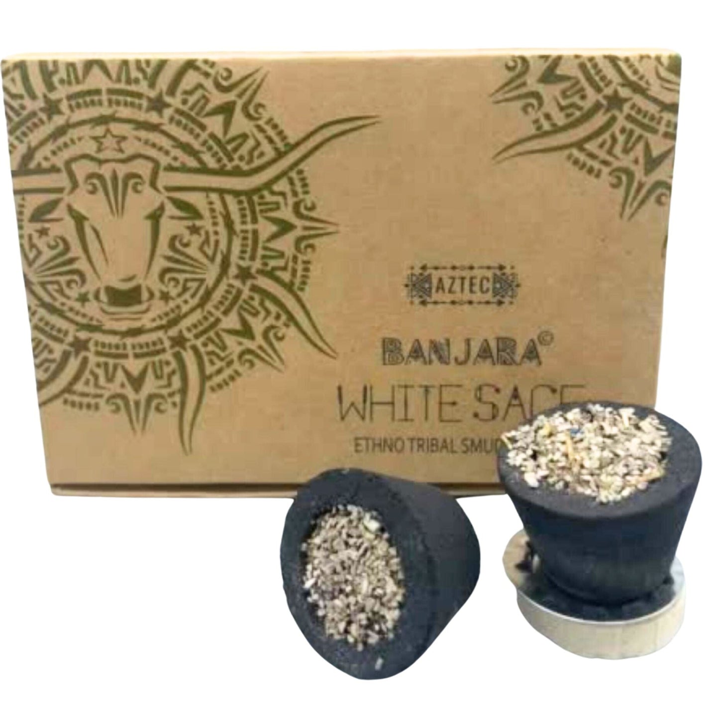 Banjara Ethno Tribal Smudge & Resin Cups - White Sage