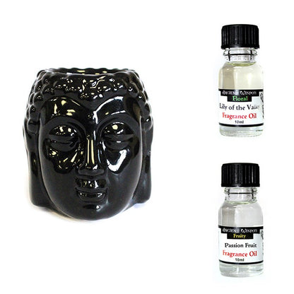 Buddha Oil Burner and Fragrance Oils Kit