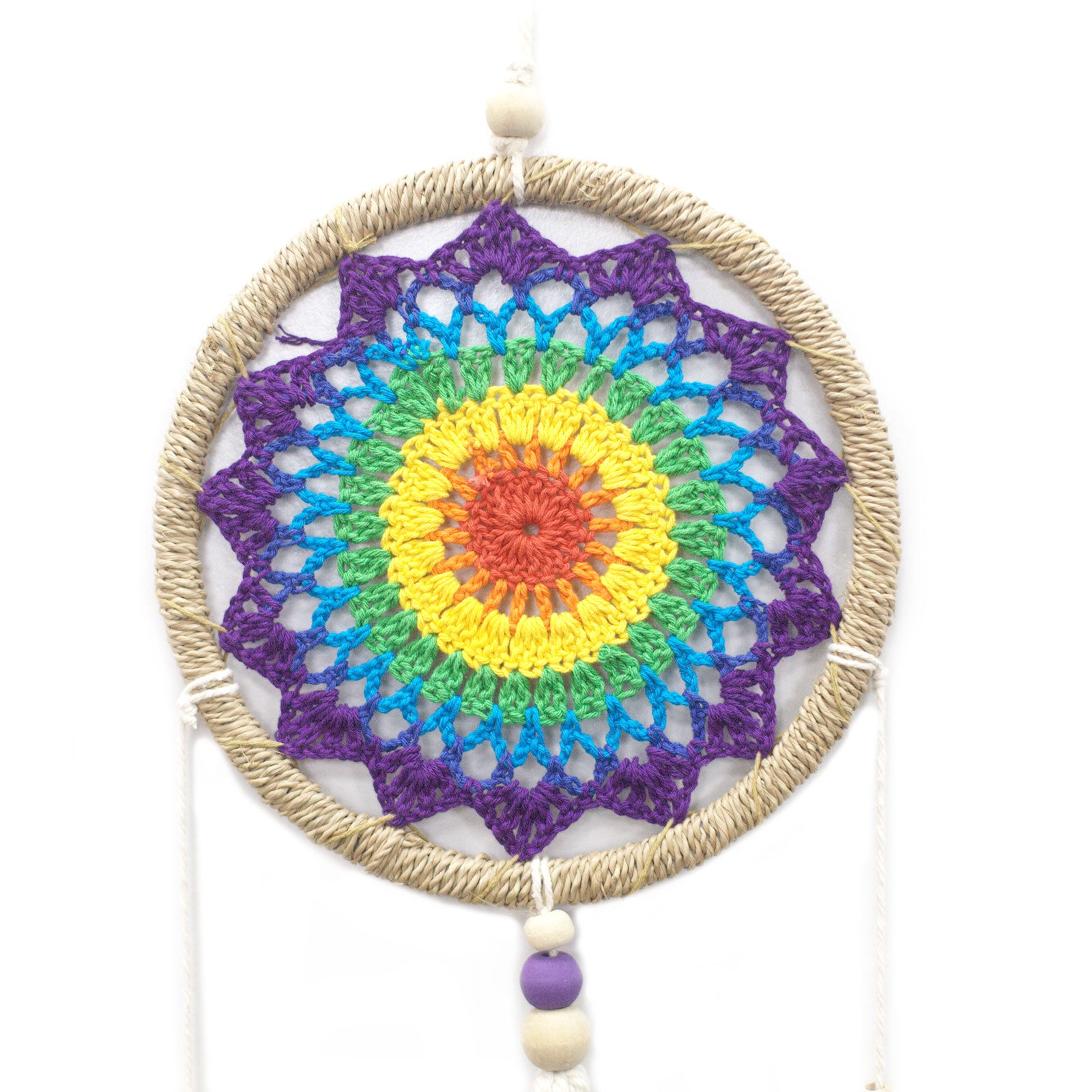 Bali Dream Catcher - Medium Rainbow Elemental Spirits - Cosmic Serenity Shop