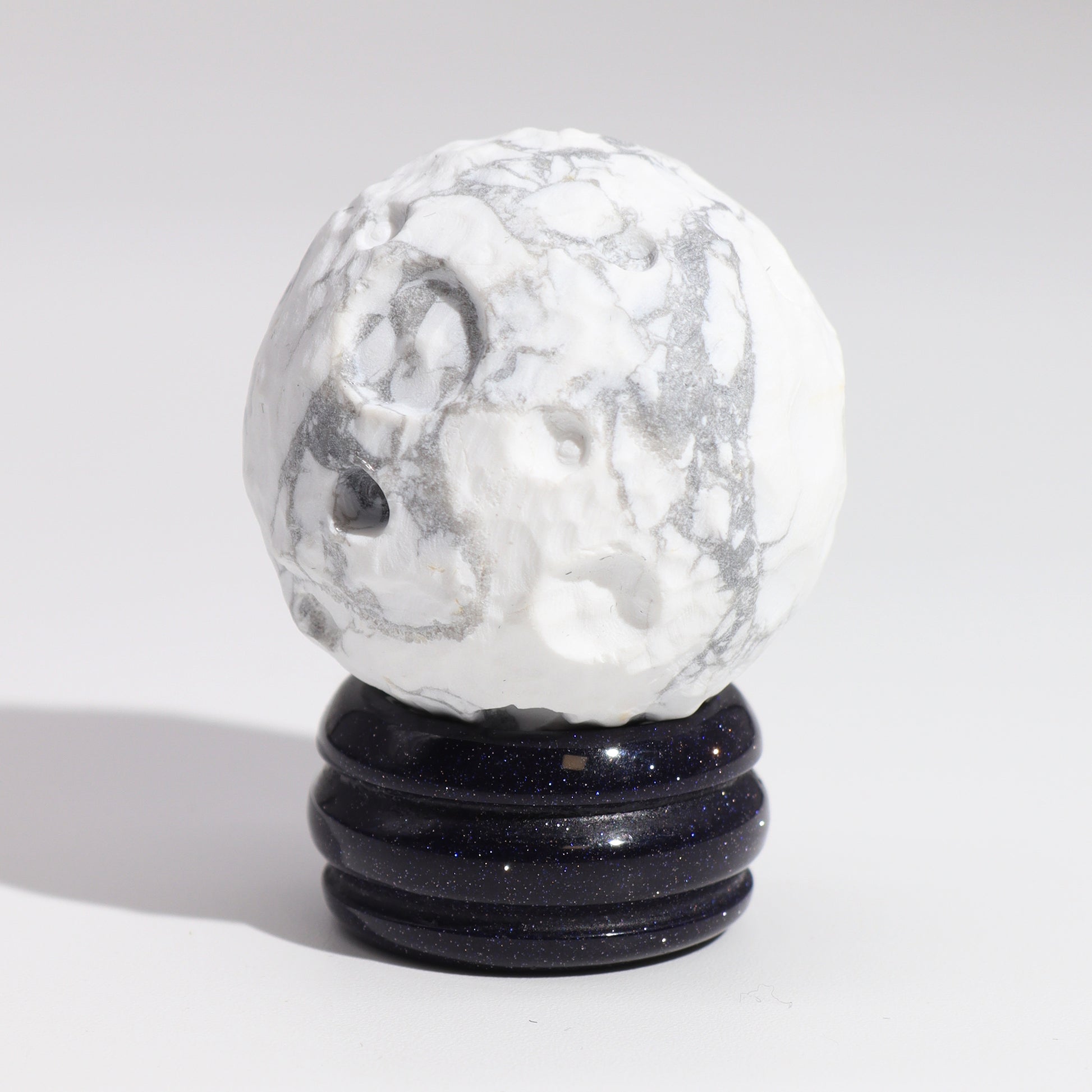 White Howlite Gemstone Planet Moon - Cosmic Serenity Shop