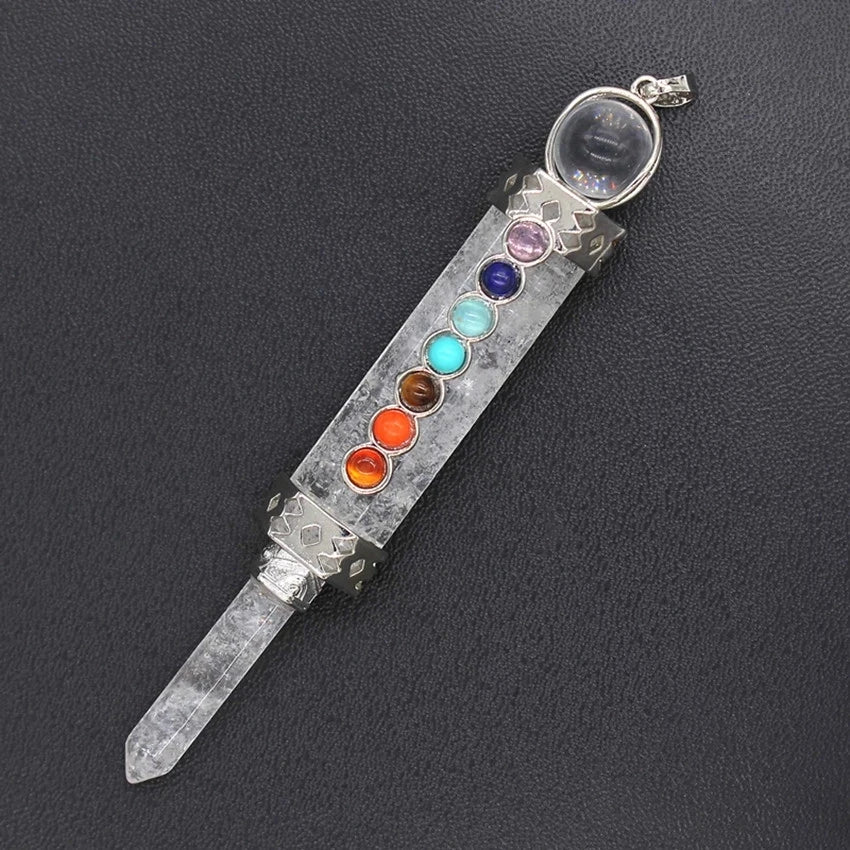 7 Chakra Natural Stone Pendulum - Cosmic Serenity Shop