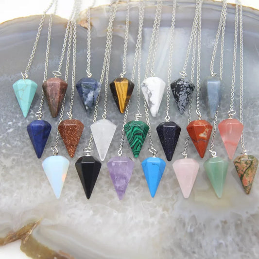 Natural Crystal Healing Pendulums