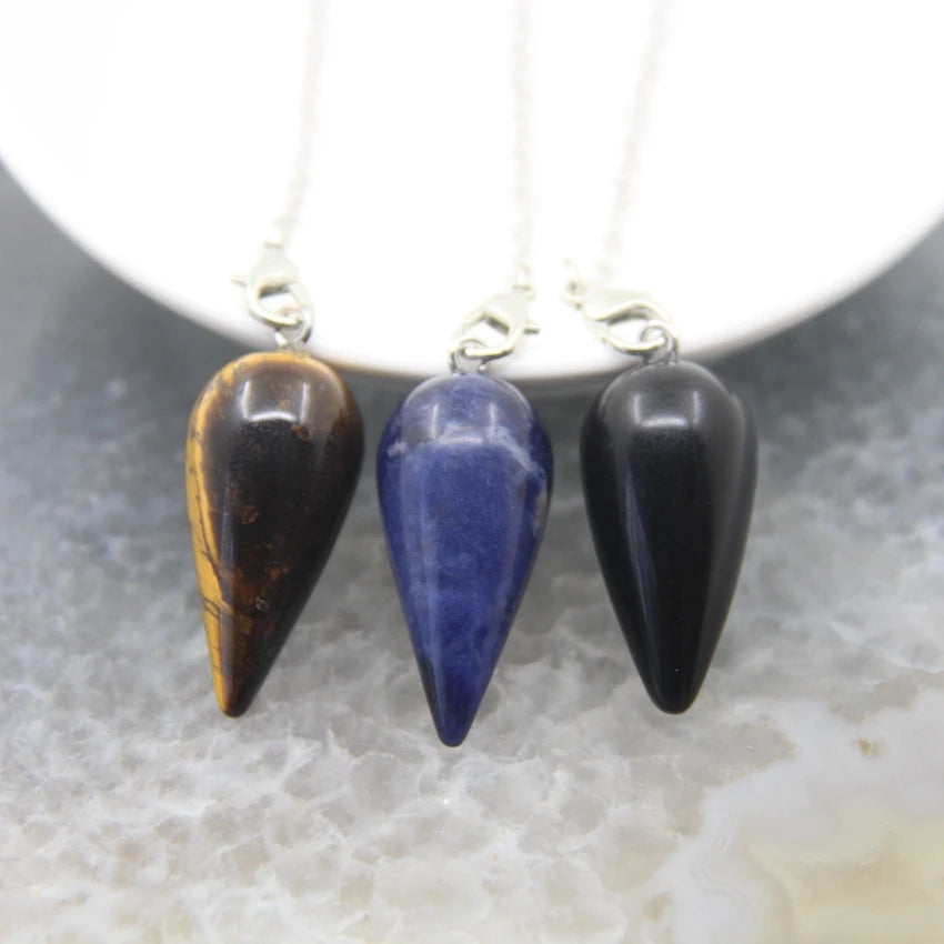 Natural Stone Healing Water Drop Pendulums